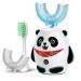 Tikmos Kids Toothbrushes U Shape Ultrasonic Electric Brush Cartoon Panda with 3 Brush Heads 5 Modes IPX7 Waterproof 45s Smart Reminder 360 Auto Cleaning Brush for Toddler Boys Girls 2-6 Years 1. White