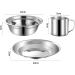 29pcs Stainless Steel Outdoor Camping Mess Kit for 4 Person | Tableware Set with Plate, Bowl, Cup, Spoon, Fork, Knife | Ideal for Camping, Backpacking & Hiking - Buy Online on GoSupps.com