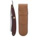 Razor professional barber razor premium quality single blade straight edge razor mustache and beard former with PU leather storage bag (brown)