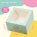 40-Pack 4x4x2.5inch Smiley Bakery Boxes with Window for Cupcakes, Donuts, Cookies - Mint Pastry, Baking, Takeout Container - Ideal for Chocolate Strawberries, Muffins, Candy, and Pie - Buy Online on GoSupps.com