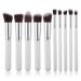 Demarkt Make Up Brush Set 10 Pieces Make Up Brush Set Make Pinsel Set Etui make -up brush Makeup Brush Set Cosmetics eyeshadow brush Face brush (silver)