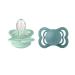 BIBS Supreme Baby Pacifier 2-Pack | Made in Denmark | BPA Free Dummy Soother Symmetrical Nipple. Silicone Size 1 (0-6 Months) Nordic Mint / Island Sea