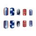 4th of July Press on Nails - Patriotic Stars & Stripes Designs | Red, Blue, White False Nails for Women - Buy Online on GoSupps.com