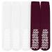 Non Slip Yoga Pilates Slipper Socks - 5 Pairs with Gripper Bottoms (3 White 2 Maroon) - Buy Online on GoSupps.com