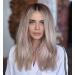 Vebonny ashy silver ombr wig short bob wig synthetic hair short mixed blonde brown hair aesthetics glue-free wigs 12 inch vebonny-144 #144