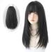 HUAISU Long Black Straight Hair Wig with Bangs Synthetic High Density Long Hair Wig for Women