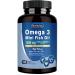Omega-3 Fish Oil Mini Softgels 1120mg Omega 3 with DHA + EPA Burpless Easy-to-Swallow Supports Heart Brain & Eye Health with Vitamin D3 & E Wild-Caught Non-GMO 120 Softgels 120 Count (Pack of 1)