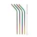 HIC Kitchen Reusable Rainbow Drinking Straws, 18/8 Stainless Steel, Set of 4 Straws with Cleaning Brush Set of 4 Rainbow Straws