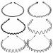 MWOOT 6 Pieces Summer Headband for Women Men Black Headband Headpiece Accessories for Facial Cleansing Make-up Sports