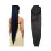 Ponytail Extension 8-32" Human Hair Ponytail Extension Long Straight Drawstring Ponytail Natural Black Brazilian Hair Pony Tails Clip in Straight Hair Pieces for Women Ponytail Hair Extension (Size 150g 20inches