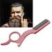 Manual Stainless Steel Men's Razor - Thumb Shape Straight Shaver for Facial Hair Removal (Red) - International Shipping Available - Buy Online on GoSupps.com
