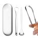Tongue scraper for adults |Stainless steel-tongue scraps tongue brush tongue cleaner scraper for adults stainless steel tongue scraps reduce bad breath holds the bad breath silver-free hole lift spoon-shaped u-shaped three-part