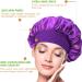 BIZBUY 3 Pack Satin Bonnet Hair Bonnet for Sleeping Night Hair Sleeping Caps with Wide Elastic Band Silk Bonnet is Suitable for Long Straight and Curly Hair. Black+Red+Purple - Buy Online on GoSupps.com