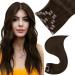Easyouth Brown Clip in Hair Extensions Real Human Hair 22 Inch 120g 7Pcs Double Weft Clip in Extensions Darkest Brown Hair Extensions Clip in Real Hair Silky Soft 22" 2-7Pcs Clip #2
