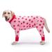 YeaPeeto one-divider for dogs for relaxation for large and medium-sized dogs pajamas full body for hair loss allergies anti-licks wound protection cone alternative (4XL strawberry) 4xL strawberry