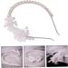 MUSISALY Pearl Headband Pearl Trim Headband for Wedding Crystal Tiara Wedding Decor Pearl Tiara Bridal Elegant Pearls Headband Hair Decor Zinc Alloy Ornaments Fine White - Buy Online on GoSupps.com