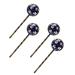 Merry Christmas Santa Claus Hair Clips Ubicorn Snowflakes Navy Blue Pack of 4