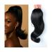 Ponytail Extension Straight Drawstring Ponytail Extension for Women Tail Warping Pony tail Hair Extainson Natural Black Brazilian Human Hair Ponytail Hair Pieces Ponytail Hairpiece for Women (Size : 14inch 100g