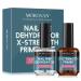 Morovan Nail Prep Dehydrator and Nail Primer X-strength, No Burn Non Acid Nail Primer and Dehydrator for Acrylic Powder Fast Dry 0.5oz Clear Nail Primer+Dehydrator