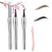 Cooklesa Eyebrow Natural Waterproof Eyebrow Pen with Microfine Tip Two-pronged Eyebrow Pencil Natural Brow Eyebrow Pen (01+03)