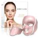 HIME SAMA Led Skin Mask, Pro 7 Color Led Face Mask Skincare for Face and Neck, Facial Care Mask & Optical Cosmetic Mask Portable for Home and Travel Use (Rose Gold) Pink