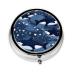 Blue Killer Whaleround Pill Box 3 Compartments Round Pill Box Organizer for Purse Or Pocket Portable Travel Pill Box