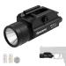 1200 Lumens Rail Mounted Compact Pistol Light LED Strobe Tactical Gun Flashlight Weaponlight for Picatinny MIL-STD-1913 and Glock Pistol Weapon Light with 2 x CR123A Lithium Batteries