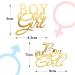 2pcs Boy or Girl Cake Topper Glitter Gold Acrylic Cake Decoration Pick Supplies for Baby Shower Gender Reveal Party - Buy Online on GoSupps.com
