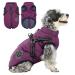 Savlot dog jacket winter vest jackets dog sweater pet pet skiing costume sleeveless cotton padded vest with chest strap belt - purple xs xs purple