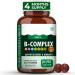 TU Vita B Complex Vegetable Capsules 100% RDA B Vitamins (B1 B2 B3 B5 B6 B7 B9 B12) Vitamin C Calcium Iron Zinc Potassium Folic Acid 120 Count