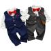 Famuka Baby Boy 3 Piece Formal Suit with Bows Waistcoat | Gentleman Tuxedo Navy | 1-9 Months - Buy Online on GoSupps.com
