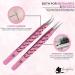 BeautyPros Eyelash Extension Set | Stainless Steel Curved & Straight Tweezers | Classic Pointed Tweezers for Volume Extensions | 2-Piece Pink Tweezers - Buy Online on GoSupps.com