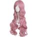 MapofBeauty 28/70cm Long Curly Pink Wig for Women - Charming Full Hair - Buy Online on GoSupps.com