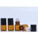 25Pcs Mini Amber Glass Essential Oil Roller Bottles - 1ml - Metal Ball - Empty Roll On Perfume Sample Vials - Aromatherapy Lip Balm Cream - Black Cap - Buy Online on GoSupps.com
