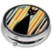 Modern Art Cat Portable Metal Pill Box - Round Mini 3-Compartment Design for Travel | Durable & Stylish Pill Organizer - Buy Online on GoSupps.com