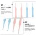 Healvian Double-Headed Spiral Ear Spoon Cleaning Tools - 4 Pcs Ear Cleaner Kit for Wax Removal - Random Color - 10x0.8x0.8cm - Buy Online on GoSupps.com