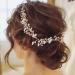 Handcess Bridal Wedding Crystal Hair Vine Pearl Silver Headpiece Rhinestone Bridal Hair Accessories for Women and Girls (Gold)