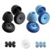 2 Pairs of Ear Plugs for Sleeping Made of Ultra-Comfortable Silicone with Passive Noise Reduction Technology for Noise Reduction 45 dB 8 Ear Tips in XS/S/M/L Black+Blue