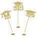 24Pcs 2023 Graduation Cupcake Toppers Gold Glitter 2023 Grad Cap Cupcake Picks Cake Decorations Graduation Theme Party Supplies Gold 2 - Buy Online on GoSupps.com