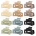 12 PCS Hair Claw Clips, Mini Hair Clips for Women Girls, Mini Square Hair Claw Clips, Rectangle Hair Jaw Clips, Non-slip Banana Clips Barrettes for Thin/Medium Hair light color
