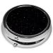 Black White Dot Portable Metal Pill Box - Round Mini 3-Compartment Design for Travel - Ideal for Small Pills - Buy Online on GoSupps.com