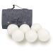 Woolous 40 Set Wool Dryer Balls Organic XL 6 Pack Premium New Zealand Non-Toxic Laundry Dryer Ball Handmade Reusable Natural Fabric Softener Reduce Wrinkles Saves Drying Time Felted Eco Dryer Ball
