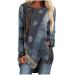 Long Sleeve Shirts for Women Trendy Vintage Tie Dye Blouses Tees Casual Oversize Loose Fit Irregular Hem Pullover Tops Large A01gray