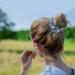 Sparkly Pearls Stretchy Lace Hair Scrunchies Set - 9 Pack for Women and Girls - Buy Online on GoSupps.com