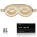 Sleeping Mask 100% Mulberry Silk Eye Mask with Adjustable Silk Eye Mask for Sleeping Women and Men Sleep Eye Mask for Travel Home and Office (Black)  (3D Gold)