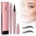 Magic Eyebrow Pencil, 4 Tips Eyebrow Pen, 3D Waterproof Long Lasting Eyebrow Pencil for Natural Makeup, Makeup Tools (Grey)