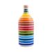 Frantoio Muraglia rainbow ceramic container with a native olive oil extra 500ml intensive fruity essence handmade and decorated by our apulious craftsmen