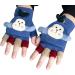 Kids Winter Warm Half Finger Mittens | Cartoon Knitted Gloves 1-5 Years | Blue - Buy Online on GoSupps.com
