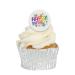 Edible Wafer Happy Birthday Pre-Cut Cupcake Toppers - 24pc