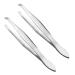 Fegtrtyoa 2X Silver Tone Slanted Flat Tip Metal Hair Eyebrow Tweezer Cosmetic Tool for Lady